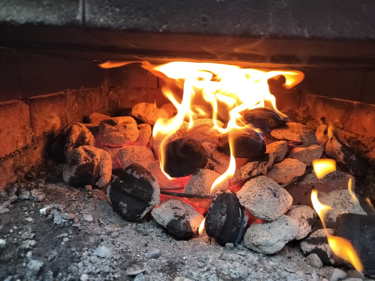 Charcoal fire